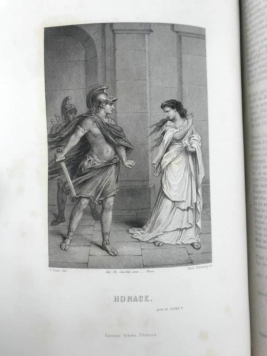 【法语】约19世纪后期 高乃依作品集 12幅版画插图 真皮脊精装16开 商品图8