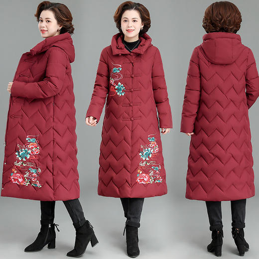 ML666妈妈冬装民族风洋气中长款外套 商品图0