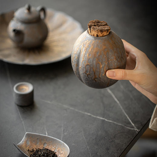 灰念 鎏金茶叶罐春夏秋冬 商品图3