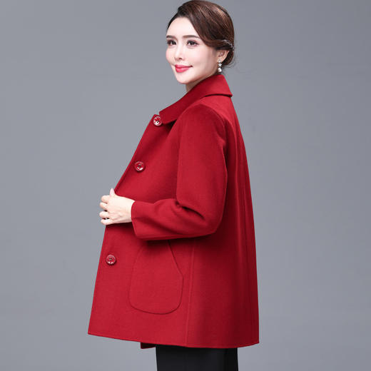 HXXA2065 双面羊绒大衣女短款2022年新款宽松双面呢妈妈秋冬新款羊毛呢外套 商品图3
