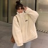 加绒加厚外套女新款宽松学生ins潮仿羊羔毛oversize秋冬高领卫衣 商品缩略图3