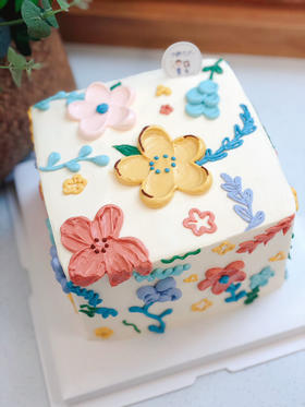 方形花花奶油蛋糕 下单前请仔细阅读商品详情