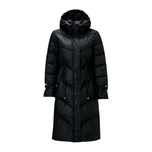 EITIE爱特爱冬季新款通勤百搭宽松舒适显瘦收腰中长款连帽羽绒服外套女6811517 商品图5