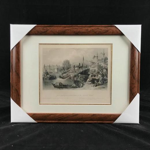 19世纪中华帝国古老风光建筑与社会版画 带装裱 12款可选（O系列） 商品图0