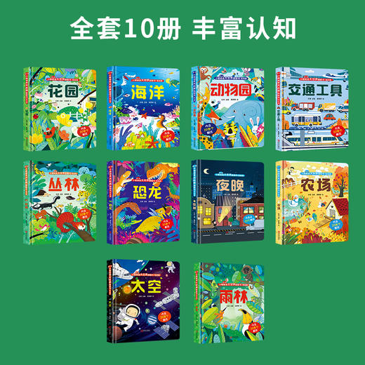 小眼睛看大世界翻翻书低幼版 全套10册任选 0-4岁低幼宝宝早教撕不烂精装绘 交通工具+太空+夜晚+丛林+农场 商品图2