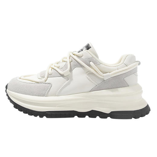 「两款配色！鮀品2022新款」鮀品女鞋拼接鞋厚底时尚冷粘运动鞋 商品图4