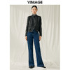 VIMAGE纬漫纪冬季新款时尚帅气中性修身显瘦皮衣外套V1893408 商品缩略图1