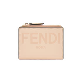 FENDI 芬迪 女士米色牛皮Fendi Roma压纹双折钱包 8M0447 AAYZ