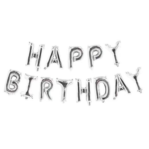 金色银色宝蓝色Happy birthday铝膜气球32寸字母高70cm生日快乐气球派对背景墙布置装饰 商品图1