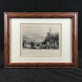 19世纪中华帝国古老风光建筑与社会版画 带装裱 12款可选（G系列）