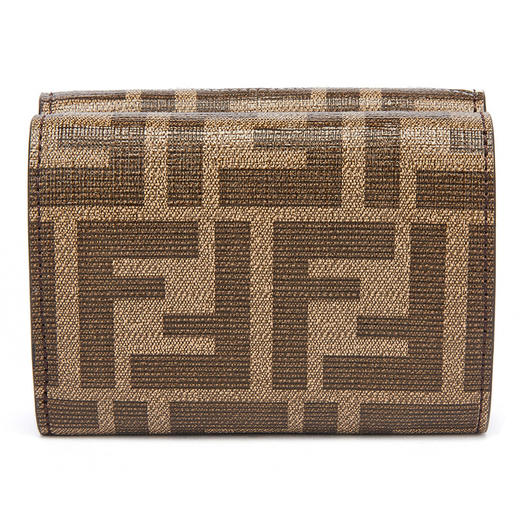 FENDI 芬迪 女士Micro Trifold系列棕色布料FF图案紧凑型三折皮夹 商品图2
