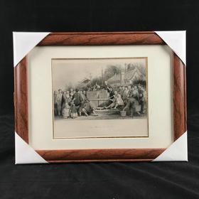 19世纪中华帝国古老风光建筑与社会版画 带装裱 12款可选（H系列）