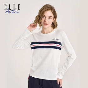 ELLE Active 新款女士纯棉长袖T恤柔软不易皱打底衫