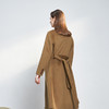 【双排扣中长款羊毛大衣】22年秋冬新品纯色简约毛呢外套系带收腰毛呢大衣 商品缩略图1