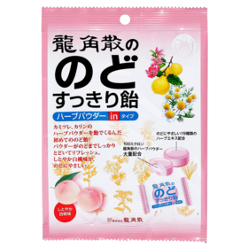 龙角散白桃味粉末夹心润喉糖80g