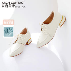 ARCHCONTACT安启美奈低跟尖头系带百搭时尚女鞋