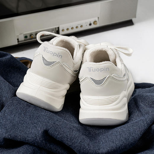 「加绒款！4cm厚底」鮀品秋冬款加棉鞋 加绒保暖运动鞋女学生跑步鞋 商品图3