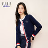 ELLE Active秋季女装时尚短款开衫外套针织衫上衣休闲圆领毛衣女 商品缩略图2