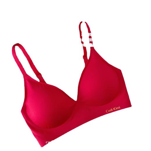 开运红漫画胸外扩内衣女本命年新婚锦鲤小胸聚拢大红文胸女士套装 商品图4