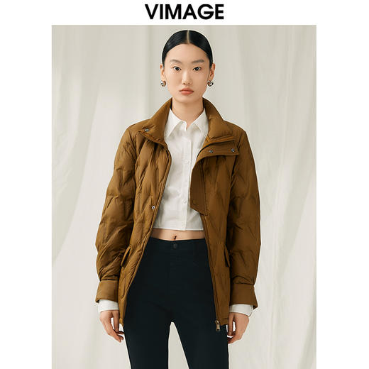 VIMAGE纬漫纪冬季新款白鸭绒气质修身保暖外套羽绒服V1811418 商品图5