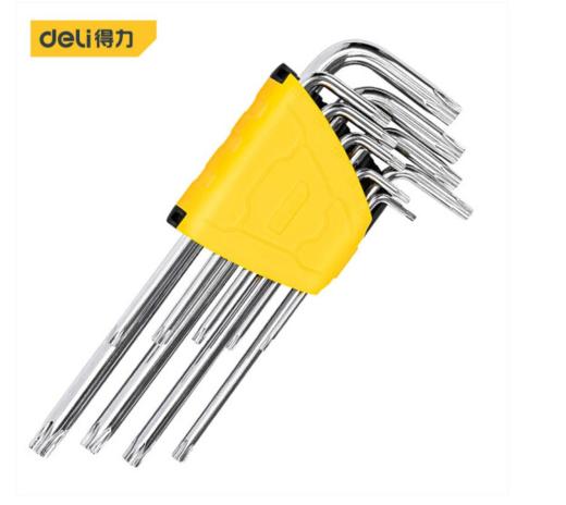 得力DL3091加长花型内六角组套(黄) 商品图0