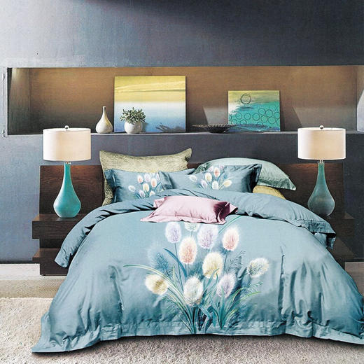 金丝莉  全棉活性贡缎四件套   铃兰梦 商品图0