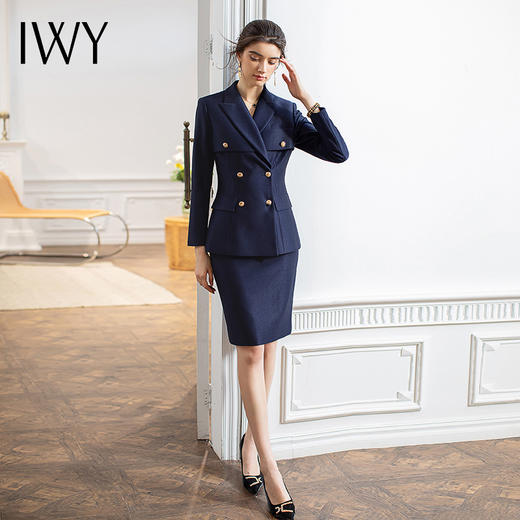 IWY/高级感西装外套秋季售楼部工作服面试正装气质商务职业套装裙CS1616 商品图1