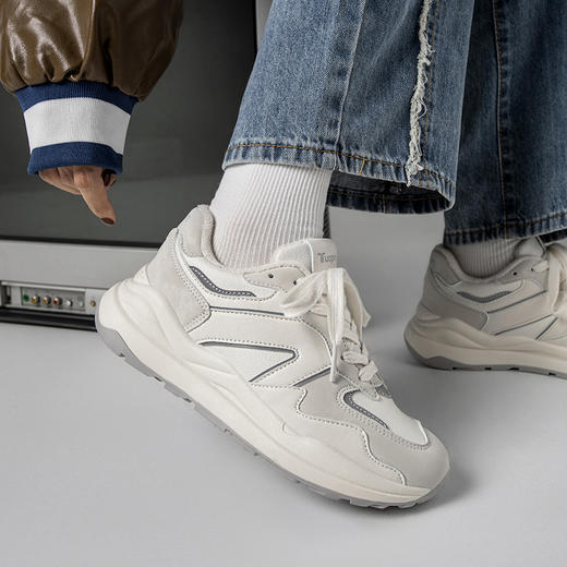 「加绒款！4cm厚底」鮀品秋冬款加棉鞋 加绒保暖运动鞋女学生跑步鞋 商品图2