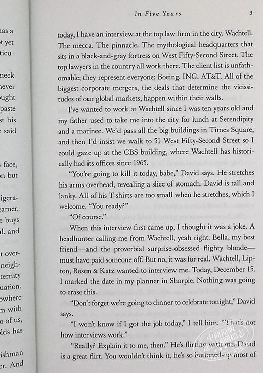 【中商原版】五年间 英文原版 In Five Years A Novel Rebecca Serle 商品图6