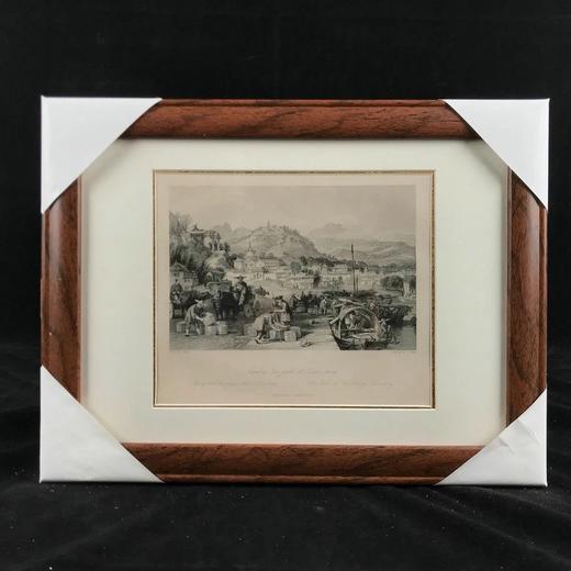 19世纪中华帝国古老风光建筑与社会版画 带装裱 12款可选（O系列） 商品图2