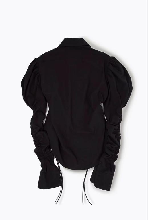 Ashlyn  黑白拼色crispin羊腿袖尖领衬衫 商品图7