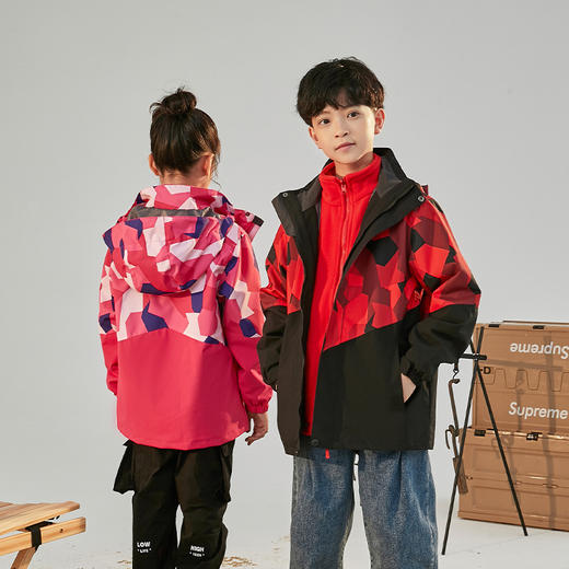 GELUNDUO歌伦多-“未来主义” 儿童迷彩三合一冲锋夹克 2811 商品图3