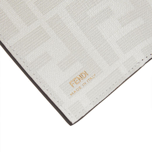 FENDI 芬迪 女士Fendi Roma系列白色布料双F印花三折皮夹 8M0395 AK60 F1GF8 商品图3