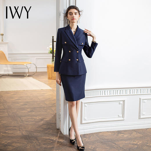 IWY/高级感西装外套秋季售楼部工作服面试正装气质商务职业套装裙CS1616 商品图2