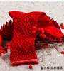 【任选6双99.5】足装秀秋冬女士春季中筒袜本命年喜庆丝光羊毛暗纹红运袜 商品缩略图2