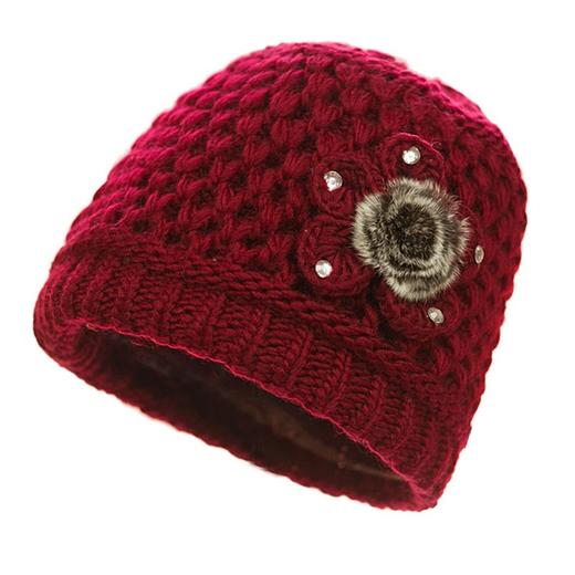 中老年帽子女冬季老人保暖奶奶帽秋冬天妈妈帽子老太太加厚毛线帽 商品图0