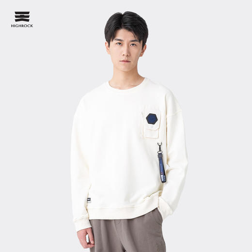 【129秒杀】天石秋冬圆领长袖卫衣薄款黑白色套头打底衫无帽基础百搭宽松上衣 商品图4