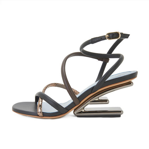 FENDI 芬迪新款女鞋交叉绑带坡跟高跟涼鞋8X8278-AHIU 商品图2