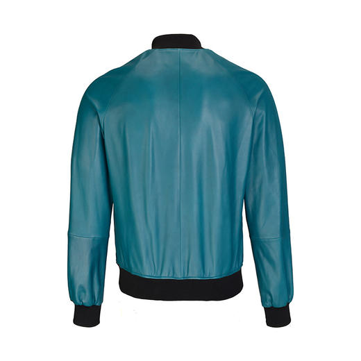【超惠秒】Emporio Armani 男士拉链开合侧面双筋条EA logo 羊皮皮衣外套 98900 商品图5