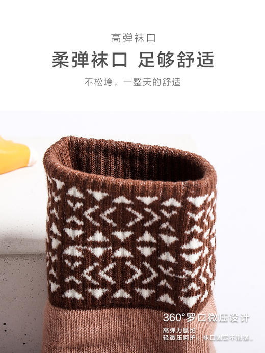 【任选6双99.5】足装秀秋冬女士春季中筒半毛圈撞色罗口中邦女袜 商品图5