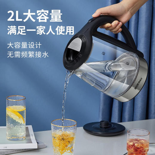 雅乐思（Rnice） 雅乐思 高硼硅玻璃电水壶 YLS-15X18B1 白色 商品图3