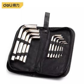 得力DL3110标准平头内六角组套布包(银)