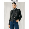 VIMAGE纬漫纪冬季新款时尚帅气中性修身显瘦皮衣外套V1893408 商品缩略图0