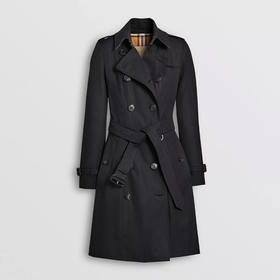 BURBERRY 巴宝莉 女士棉质切尔西版型中长款 Chelsea Heritage 束腰风衣 深蓝色 8045777 A1177