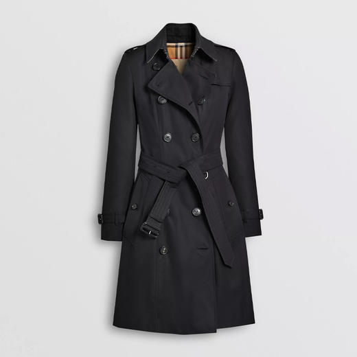 BURBERRY 巴宝莉 女士棉质切尔西版型中长款 Chelsea Heritage 束腰风衣 深蓝色 8045777 A1177 商品图0