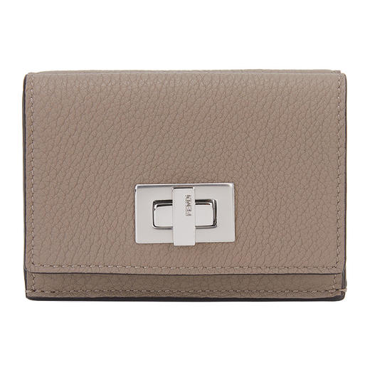 芬迪 FENDI 女士灰色荔枝纹牛皮三折钱包 8M0426 A91B F07P9 商品图0