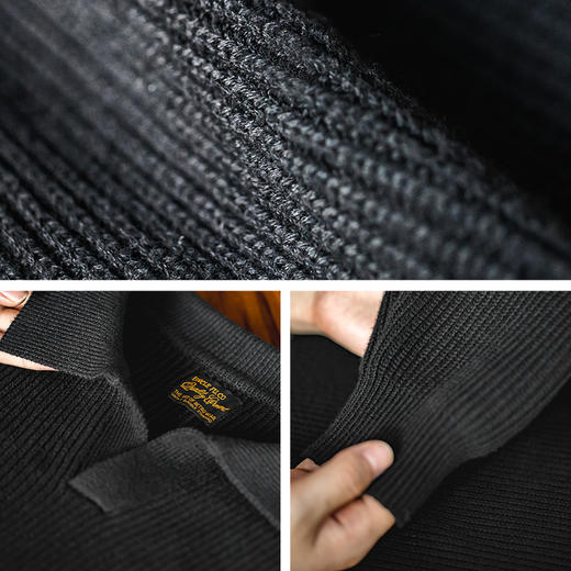 【复古腔调 竖织显瘦法则】竖织坑条纹-复古翻领针织衫 商品图2