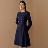 EITIE爱特爱女装秋款时尚通勤纽扣装饰修身收腰显瘦A字连衣裙C2207052 商品缩略图7