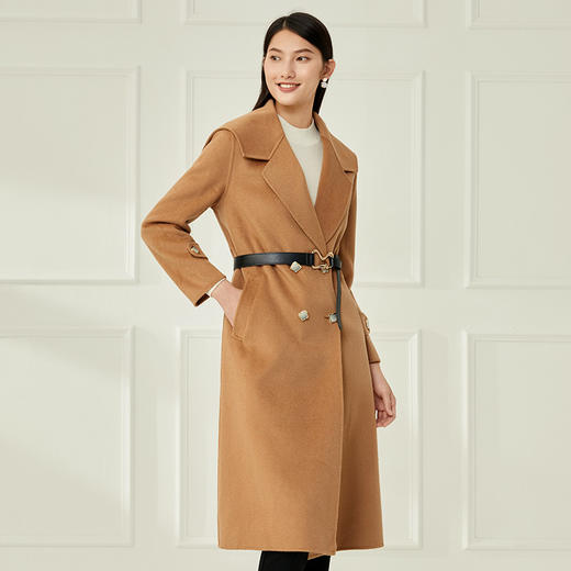 EITIE爱特爱冬季新款女装羊毛长款过膝保暖毛呢外套大衣6814504 商品图2