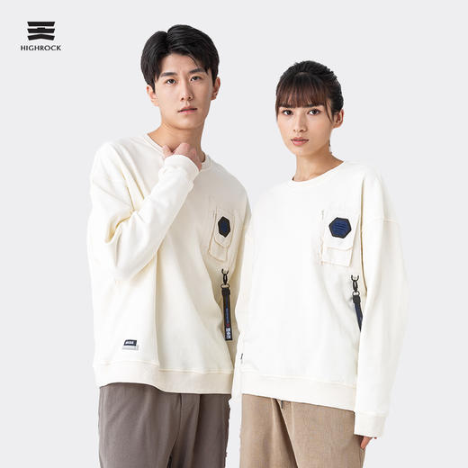 【129秒杀】天石秋冬圆领长袖卫衣薄款黑白色套头打底衫无帽基础百搭宽松上衣 商品图0